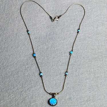 Sterling Silver Necklace with Silver and Opal Penn