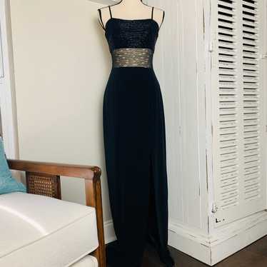 JOVANI Beautiful Black Spaghetti Strap Formal Size