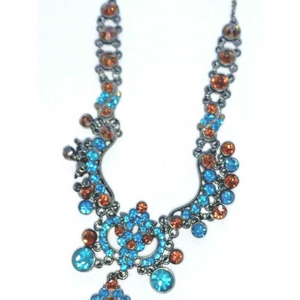 Vintage Rhinestone Bib Choker With Large Pendant … - image 9