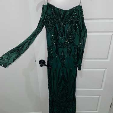 Emerald sequin Evening gown