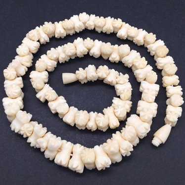 Art Deco shops Pre-Ban Genuine Carved Ivory Chunky Long Necklace