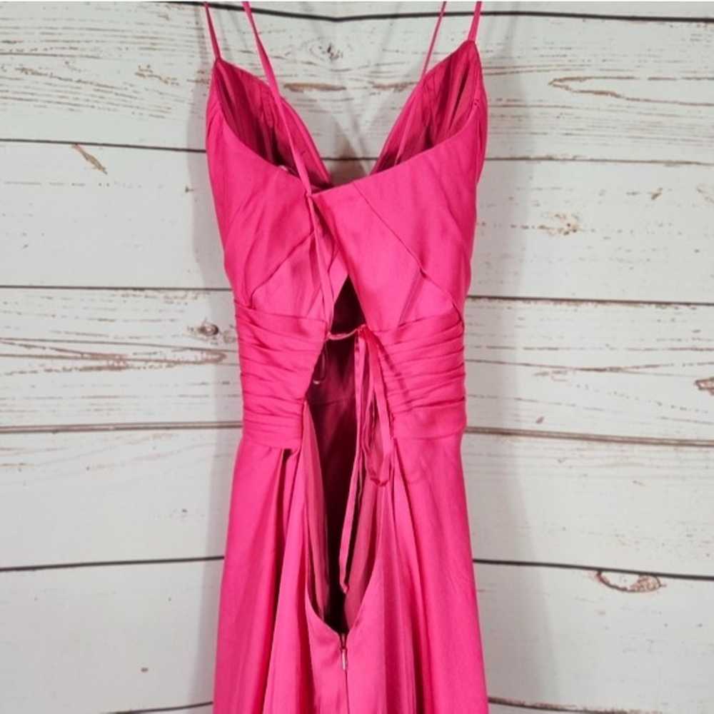 NEW La Femme | Hot Pink Strappy Back Satin Gown - image 5