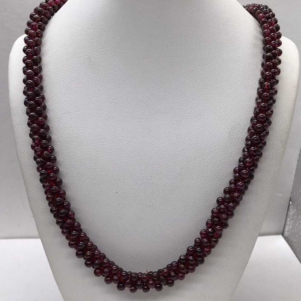 Vintage Genuine Garnet Necklace Gemstone - image 3