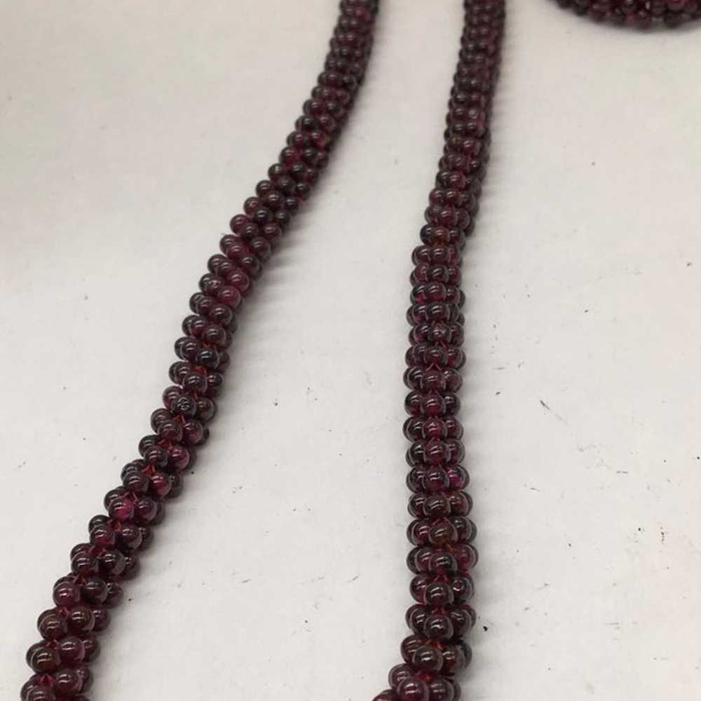 Vintage Genuine Garnet Necklace Gemstone - image 4