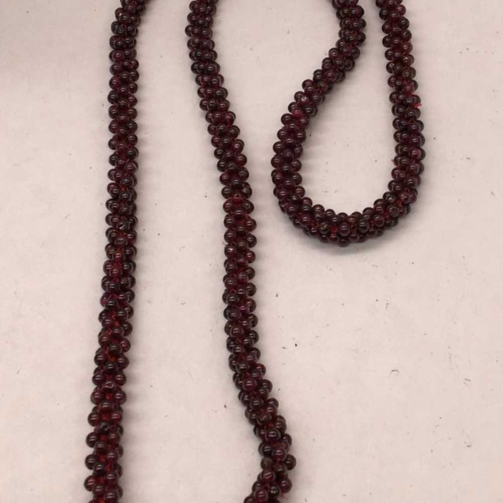 Vintage Genuine Garnet Necklace Gemstone - image 5