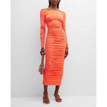 NWOT L'AGENCE Kamali Ruched Off-Shoulder Dress SI… - image 1