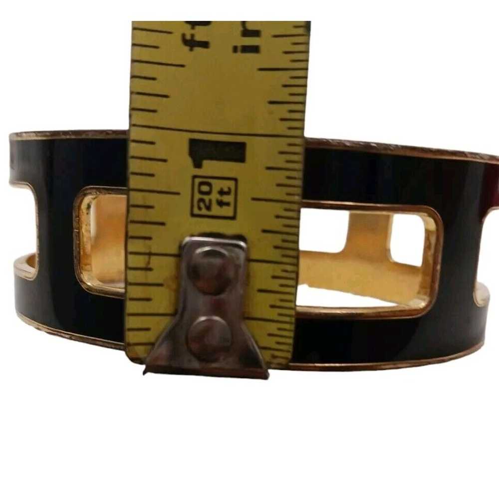 COACH Cuff Bracelet BLACK GOLD Square Cut Out Mod… - image 12