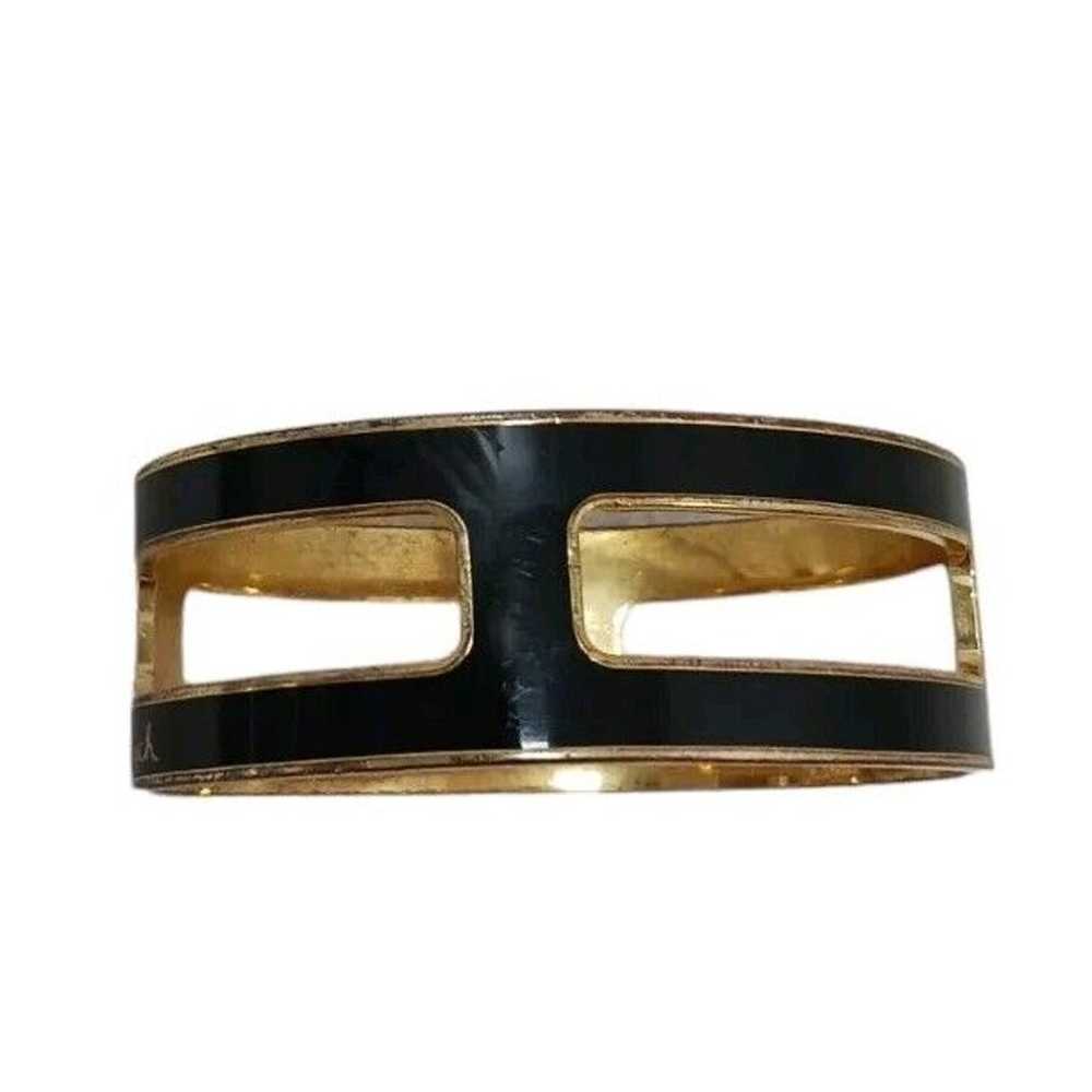 COACH Cuff Bracelet BLACK GOLD Square Cut Out Mod… - image 5