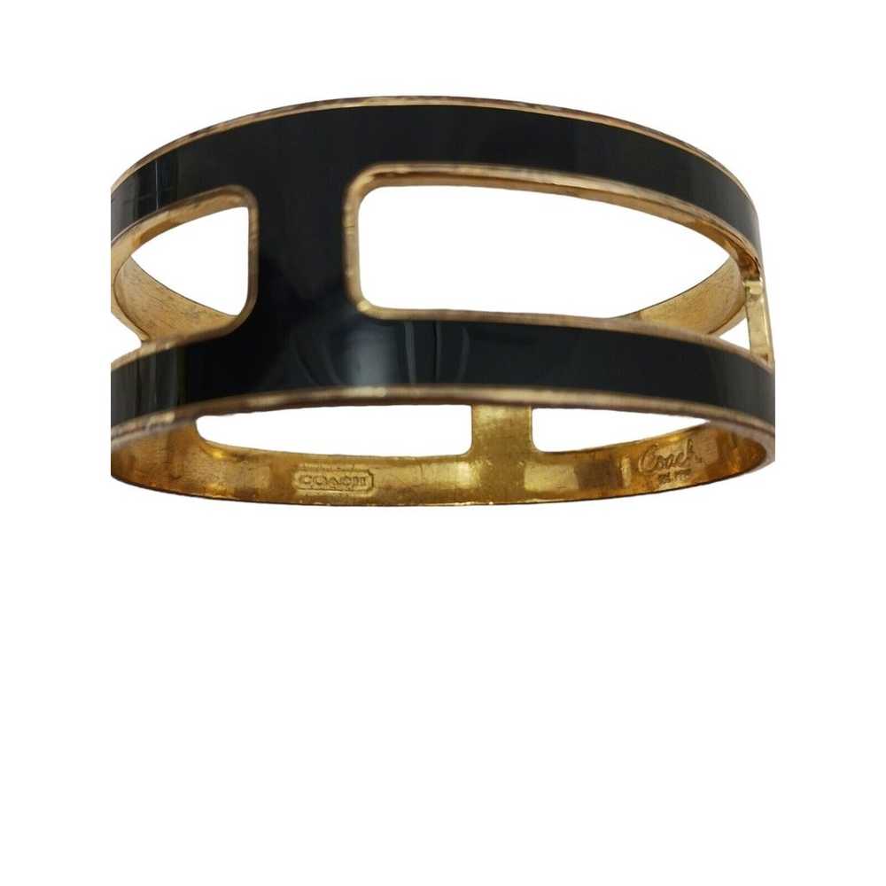 COACH Cuff Bracelet BLACK GOLD Square Cut Out Mod… - image 6