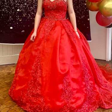 Prom dress red ball gown