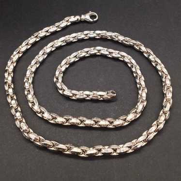 Vintage Italian Sterling Silver Braided Chain Neck