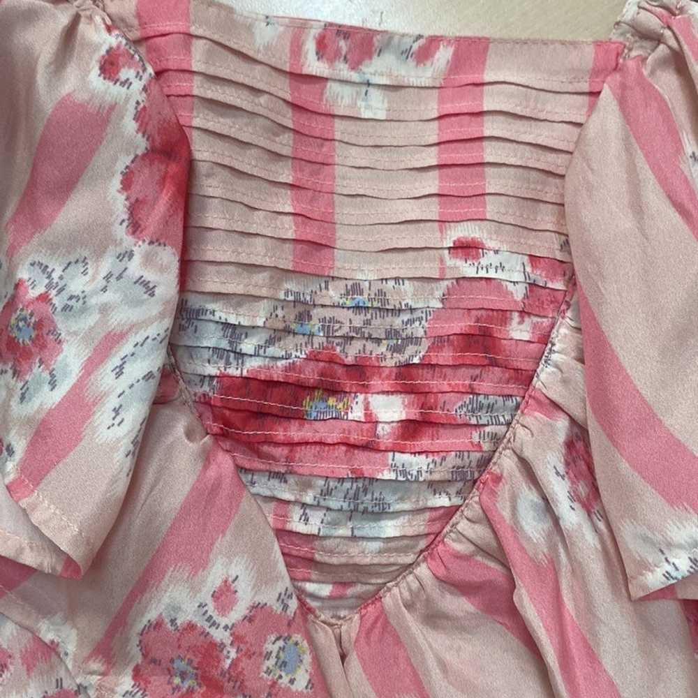 Loveshackfancy silk pink roses mini ruffle dress - image 10