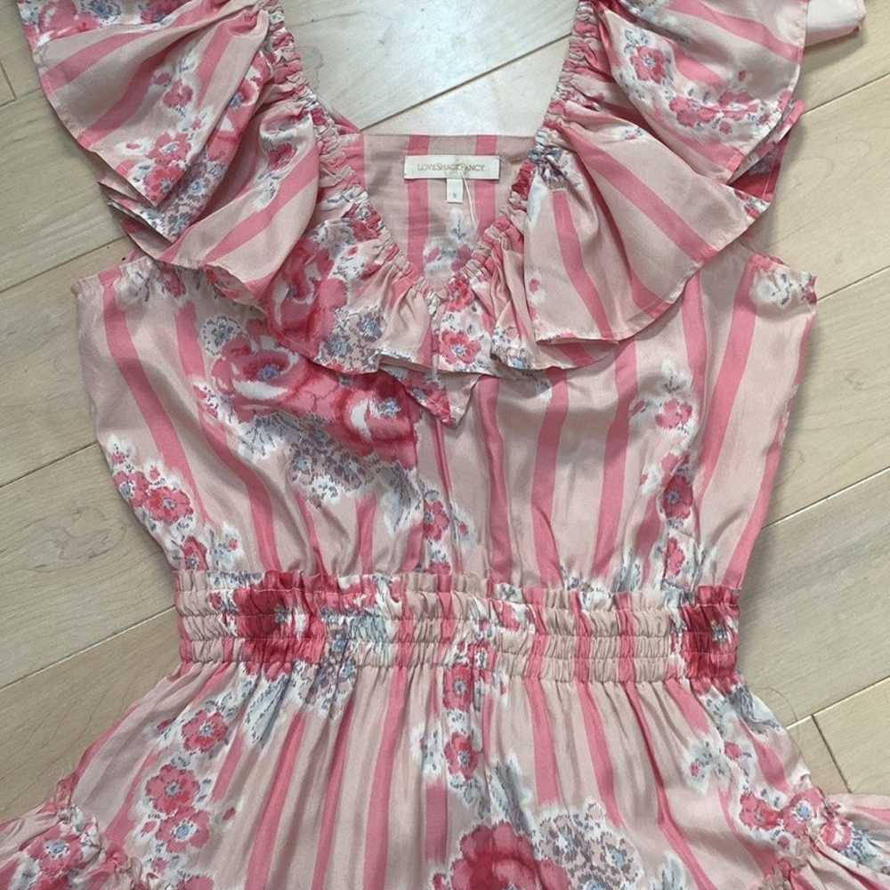 Loveshackfancy silk pink roses mini ruffle dress - image 3