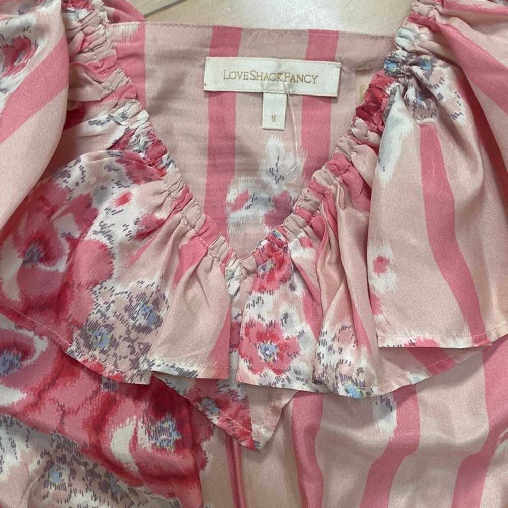 Loveshackfancy silk pink roses mini ruffle dress - image 4