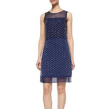 DIANE VON FURSTENBERG navy embellished mini dress