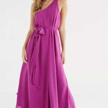 Urban Outfitters Dress Maxi One Shoulder Silky Sa… - image 1