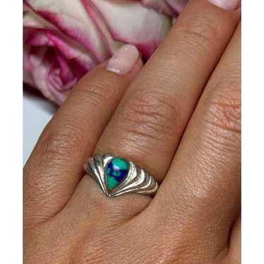 925 STERLING SILVER TURQUOISE RING SIZE 5.5 - image 1