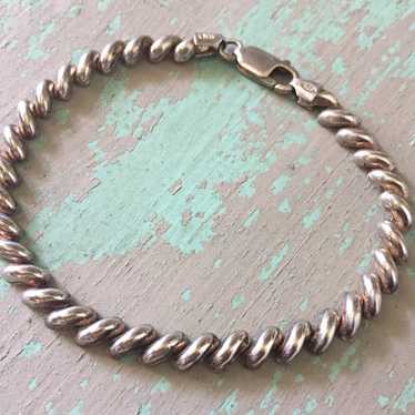 Sterling Silver 925 roped bracelet vinta - image 1