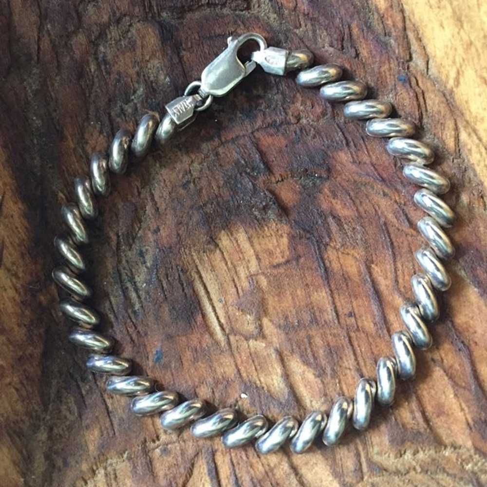 Sterling Silver 925 roped bracelet vinta - image 2