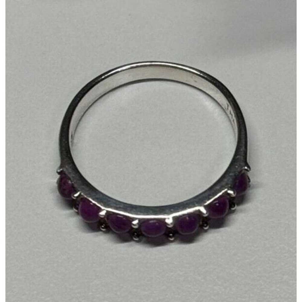 925 STERLING SILVER PURPLE AGATE RING SIZE 6 - image 9