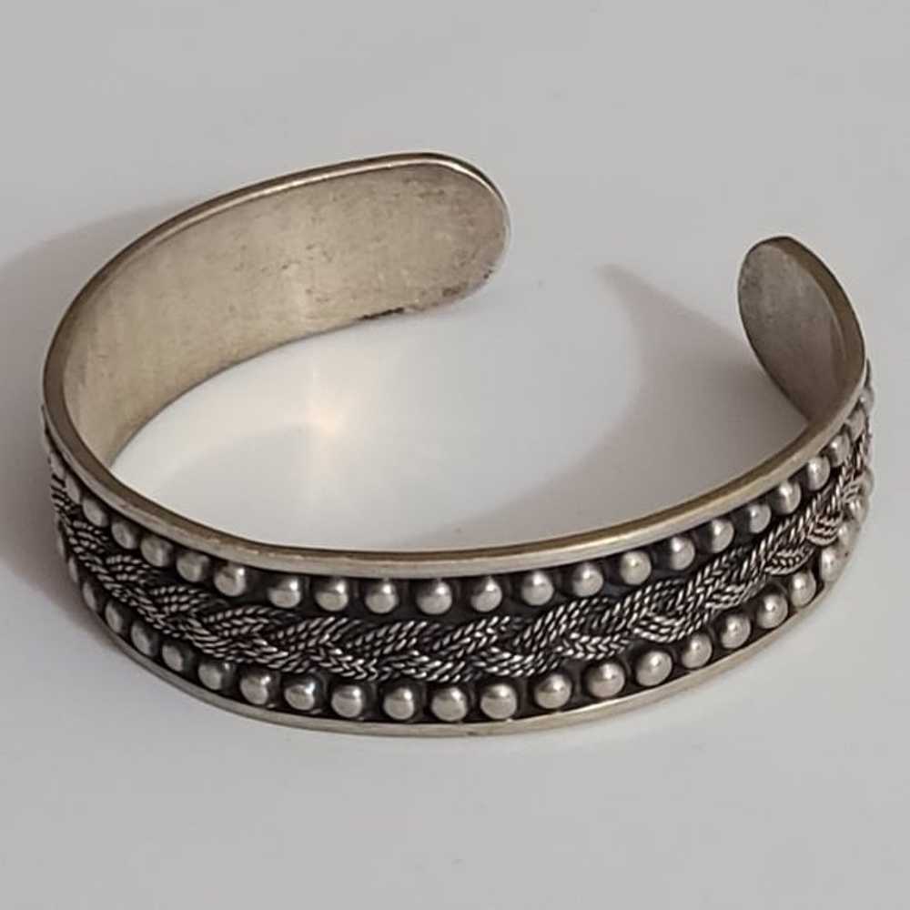 925 sterling silver bracelet cuff vintage estate … - image 1