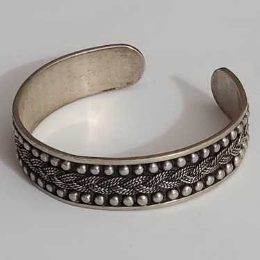 925 sterling silver bracelet cuff vintage estate … - image 1