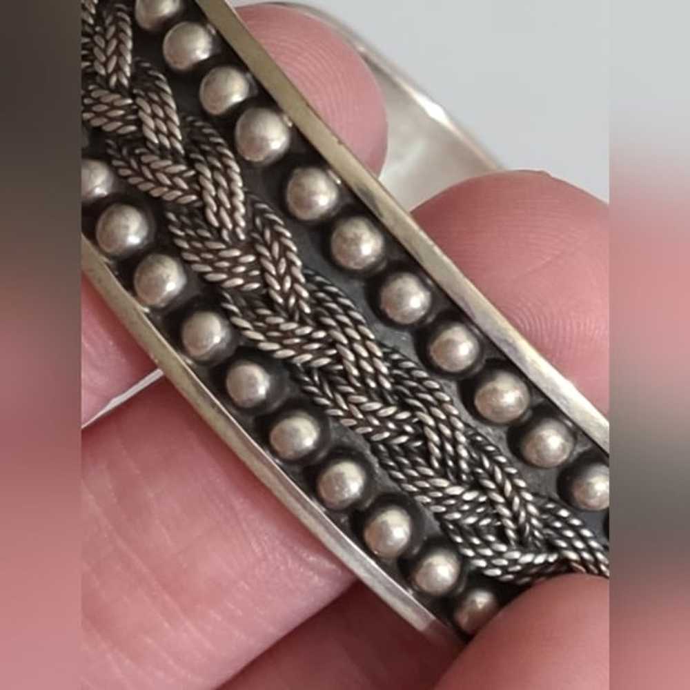 925 sterling silver bracelet cuff vintage estate … - image 9