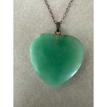 Vintage 925 sterling silver green nephrite jade ca