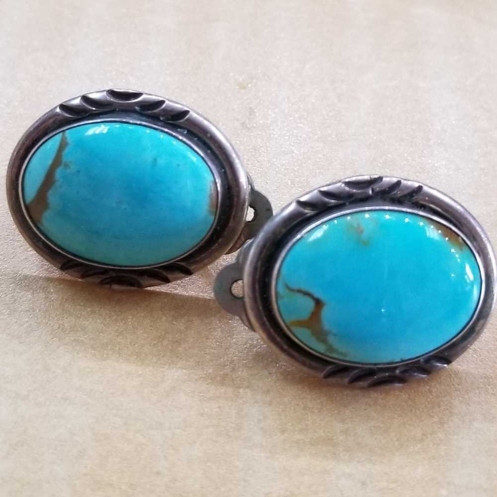 925 Sterling Silver Turquoise Vintage - image 2