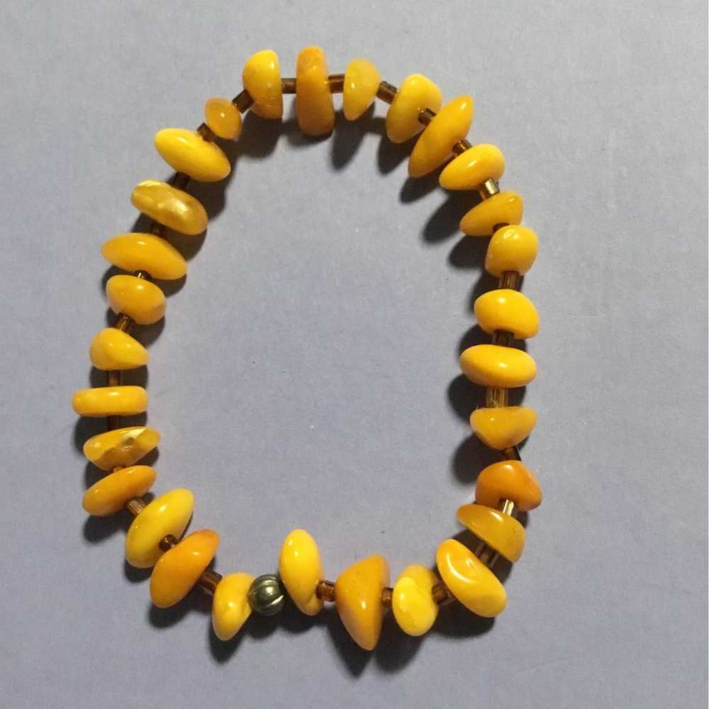 Two amber beaded bracelets - image 2