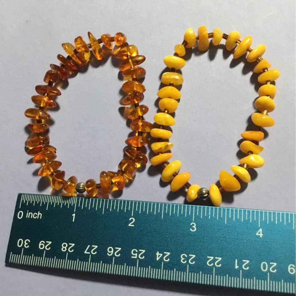 Two amber beaded bracelets - image 8