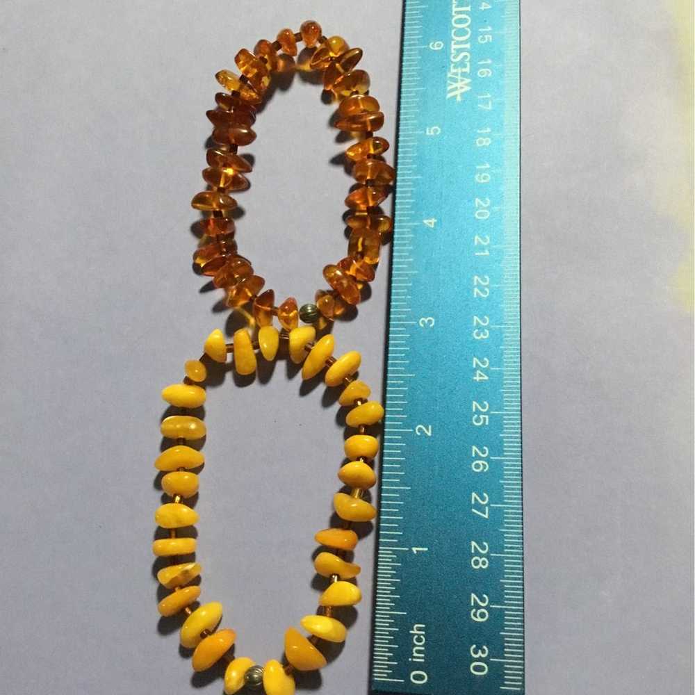 Two amber beaded bracelets - image 9