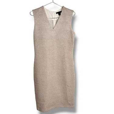 St John Couture Womens Dress Sz 6 Tan White Tweed… - image 1