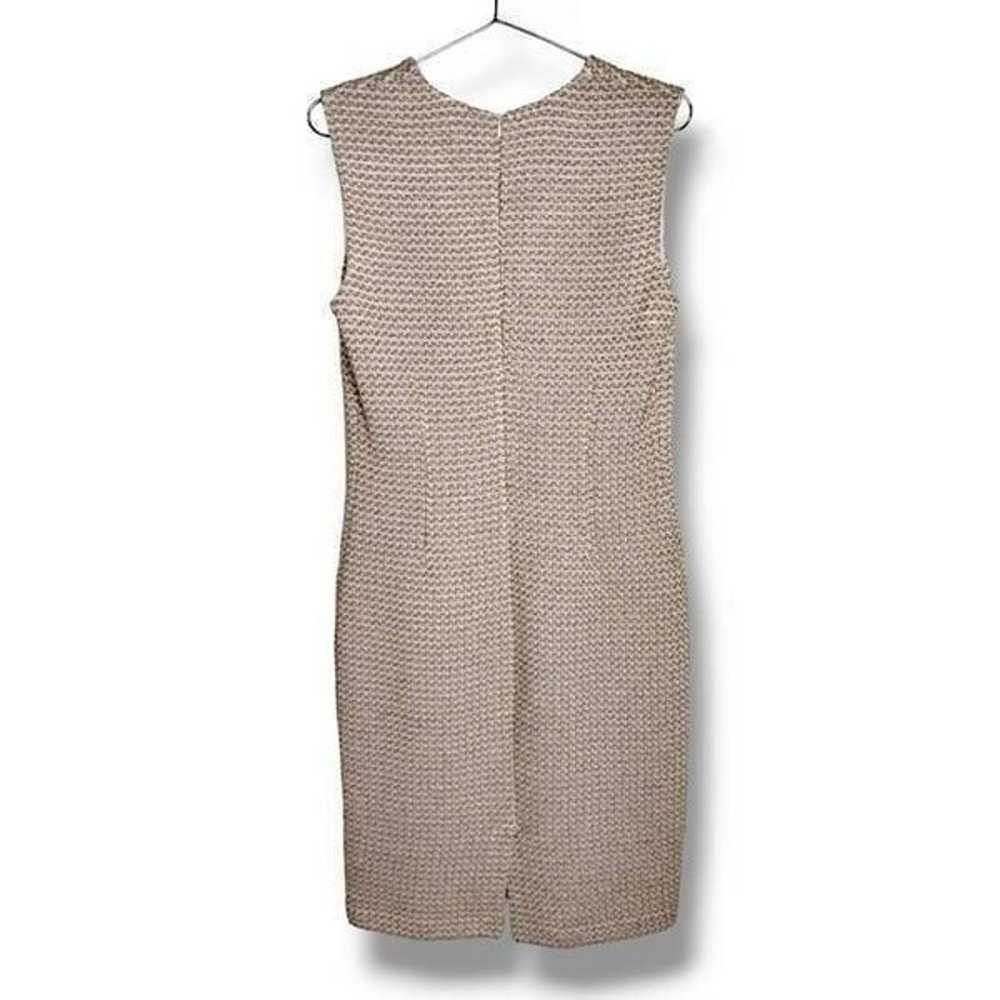 St John Couture Womens Dress Sz 6 Tan White Tweed… - image 2