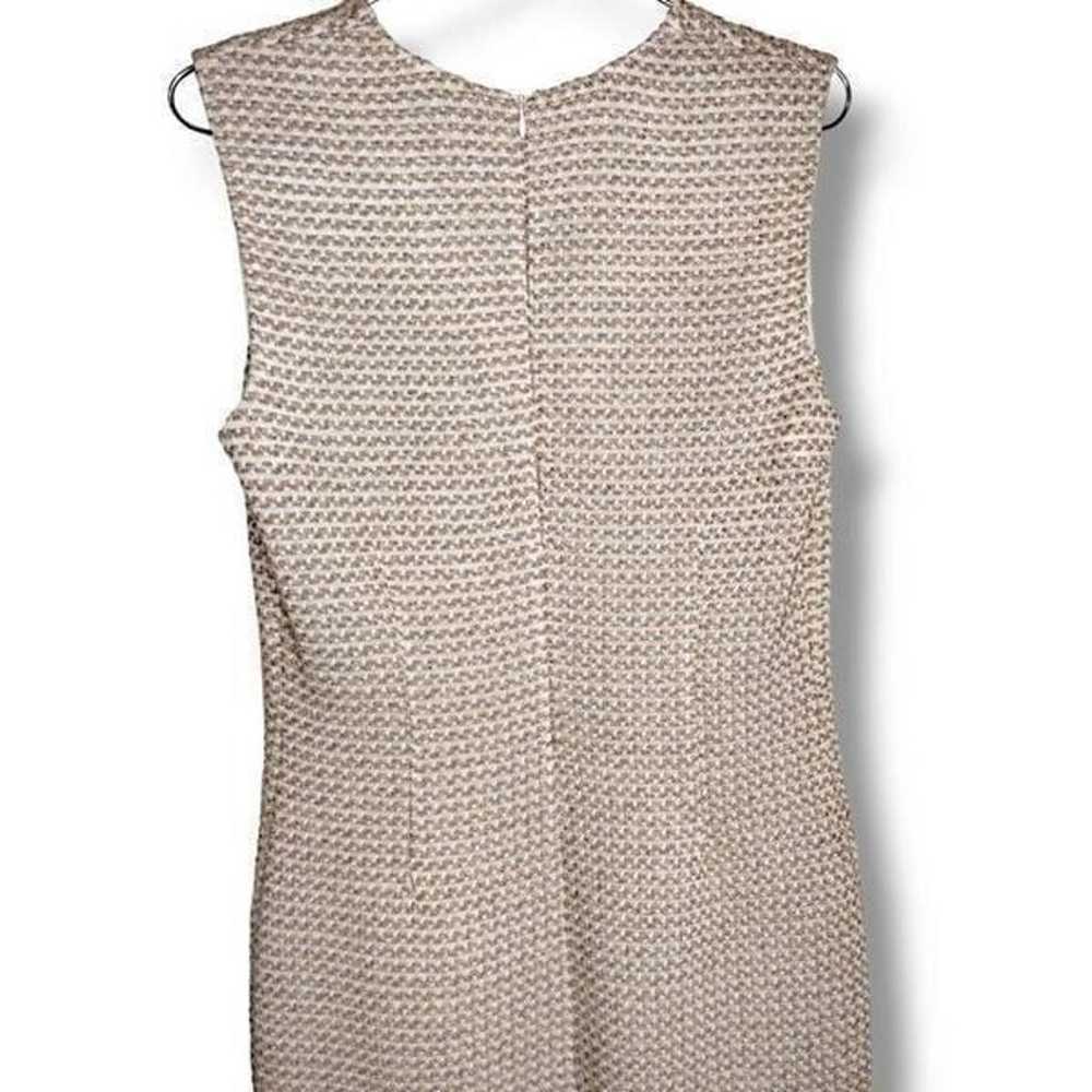 St John Couture Womens Dress Sz 6 Tan White Tweed… - image 3