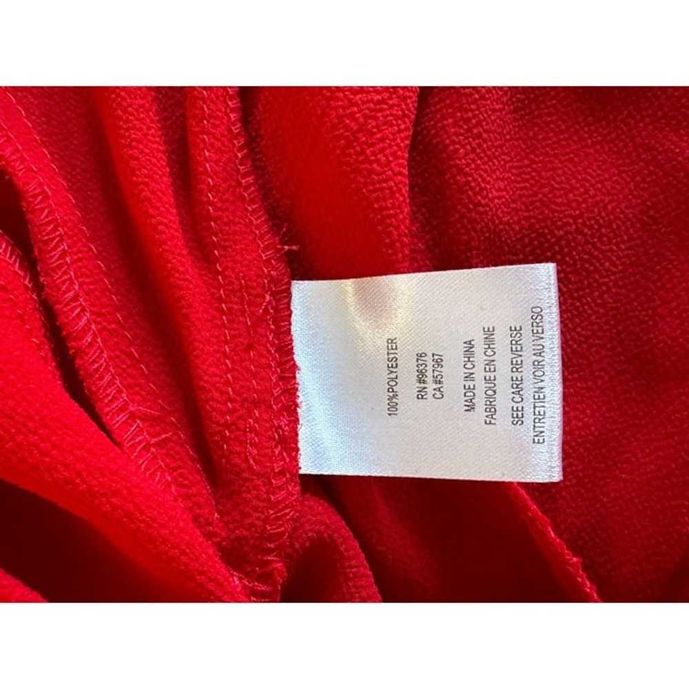 Samuel Dong Red Cowl Neck Pleated Crepe Dress, He… - image 7