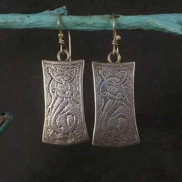 Vintage Sterling Celtic Doe Deer Earrings