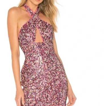 X by NBD pink sequins halter dress - image 1