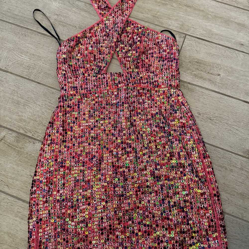 X by NBD pink sequins halter dress - image 3