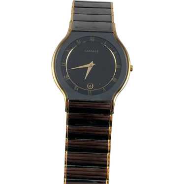 Vintage Lassale by Seiko Dress Watch Gold on Black