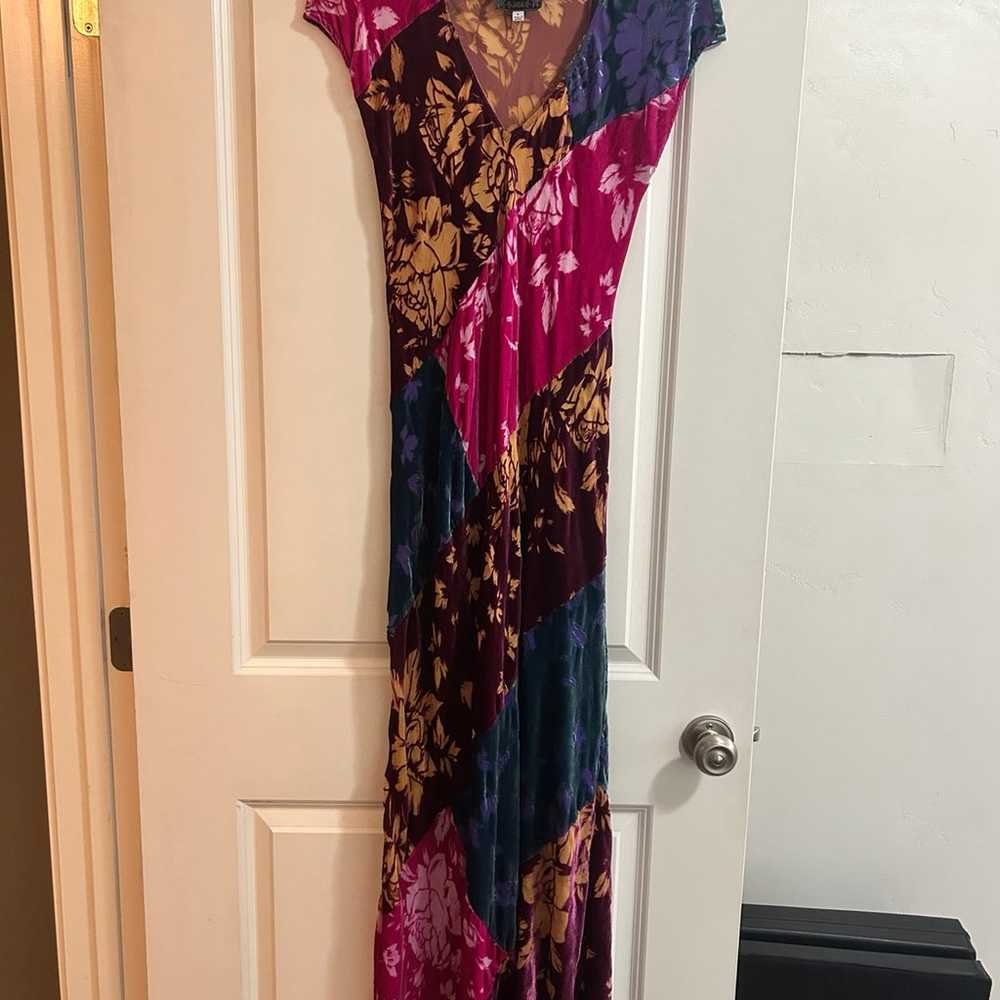 Johnny Was Jade Solstice maxi dress velvet patchw… - image 3