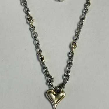 Vintage Sterling Silver Heart Necklace.