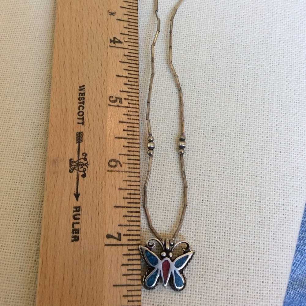 Vintage NA SS Unmarked Butterfly Choker - image 7