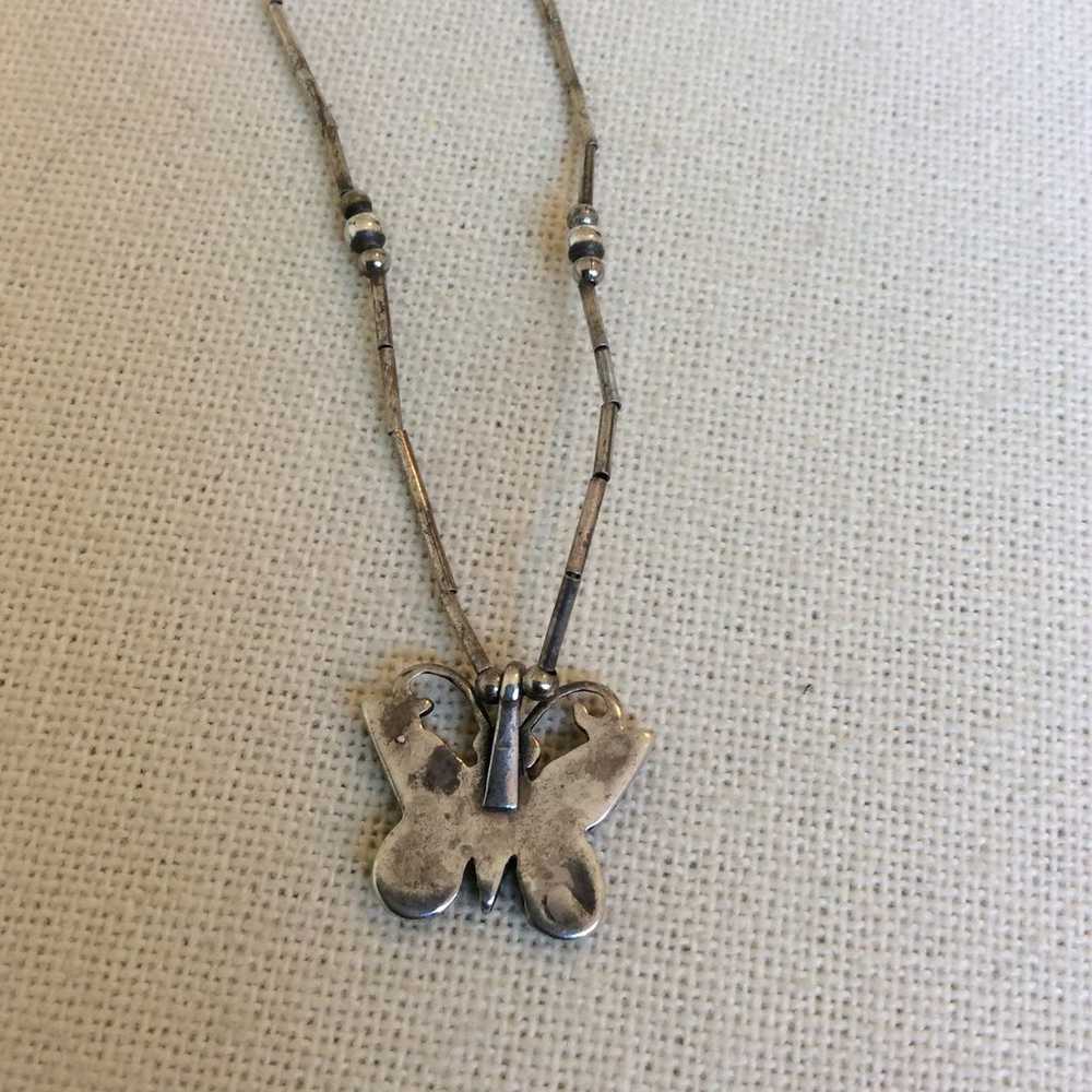 Vintage NA SS Unmarked Butterfly Choker - image 8