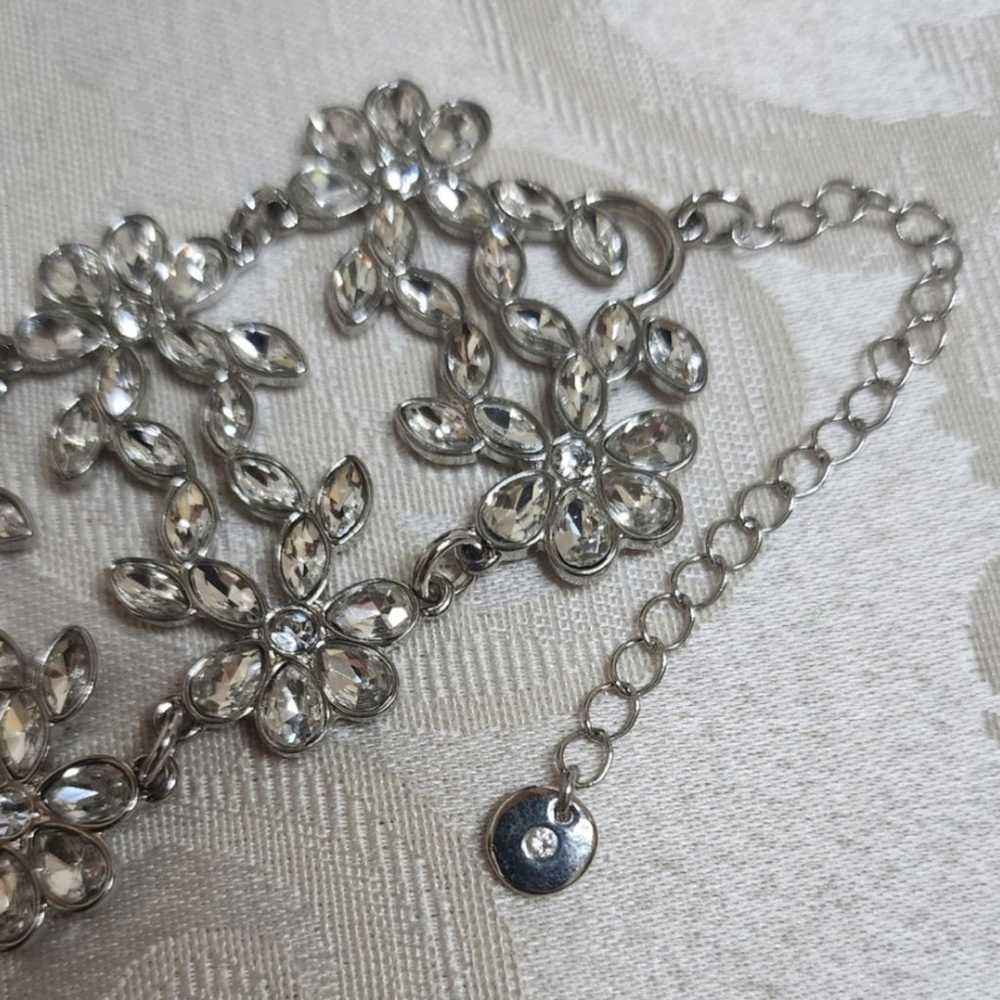 Vintage 70's Silver Tone Crystals Bracelet - image 5