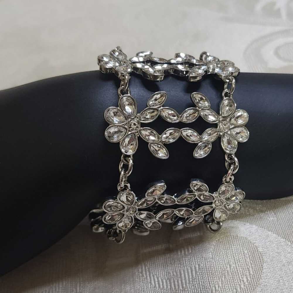 Vintage 70's Silver Tone Crystals Bracelet - image 9