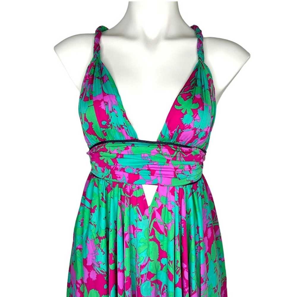 FREE PEOPLE Summer Nights Floral Pink Fuchsia Tea… - image 3