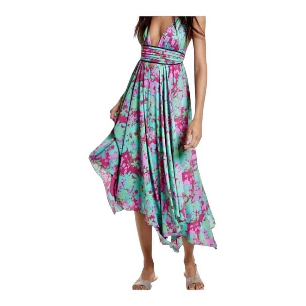 FREE PEOPLE Summer Nights Floral Pink Fuchsia Tea… - image 4