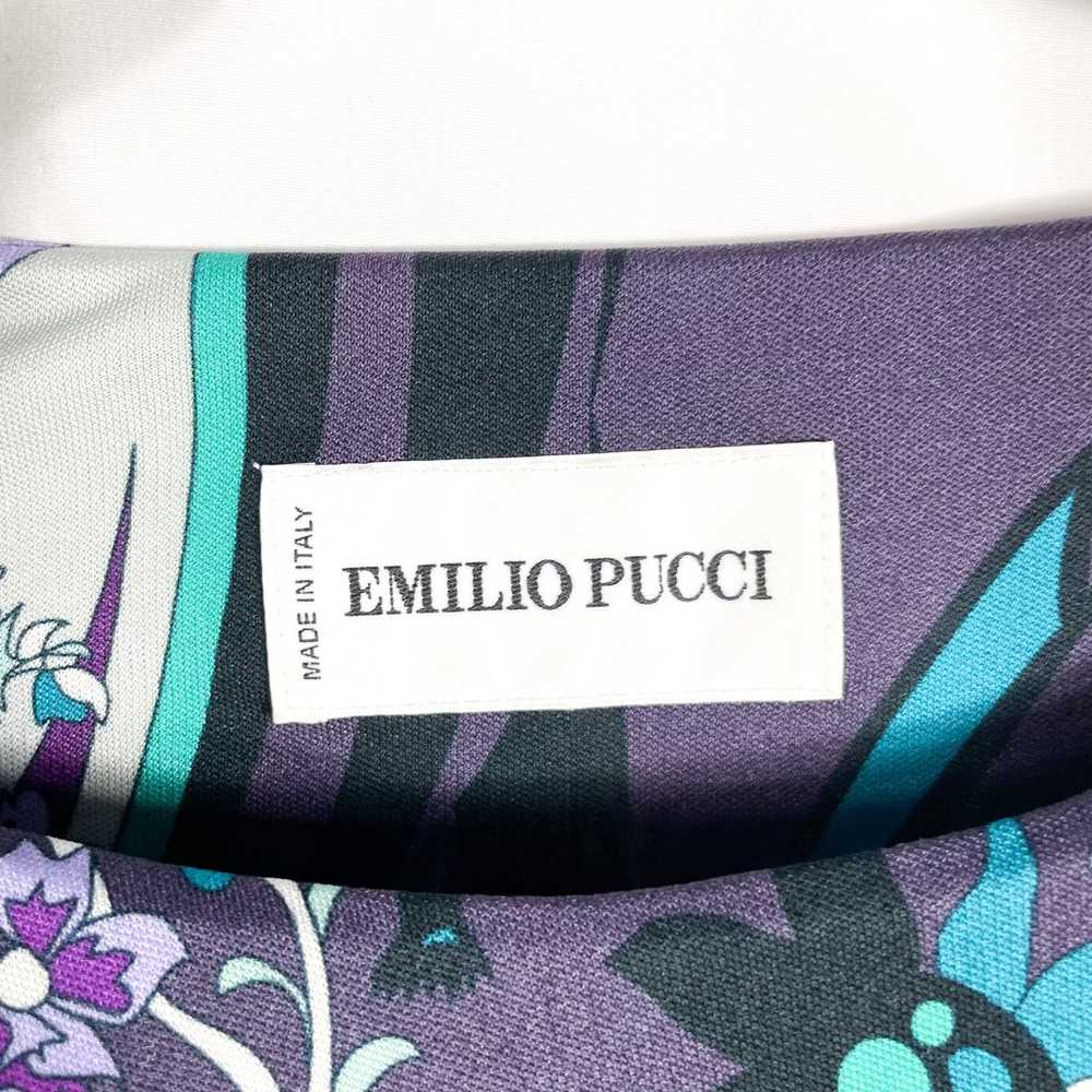 Emilio Pucci Floral Dress Purple White Print Belt… - image 7