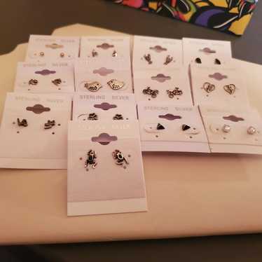 Sterling silver small earring lot